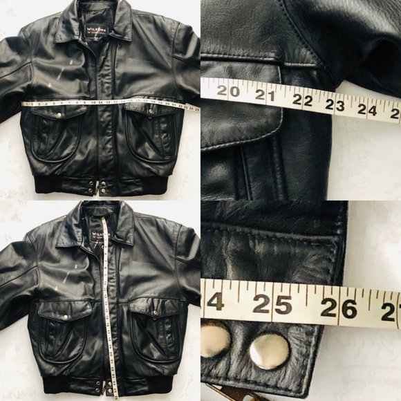 Wilsons Leather Motorcycle Jacket Medium Black - Picture 7 of 8